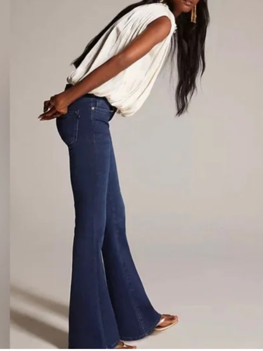 Pilcro and the Letterpress Dark Blue Flare Jeans